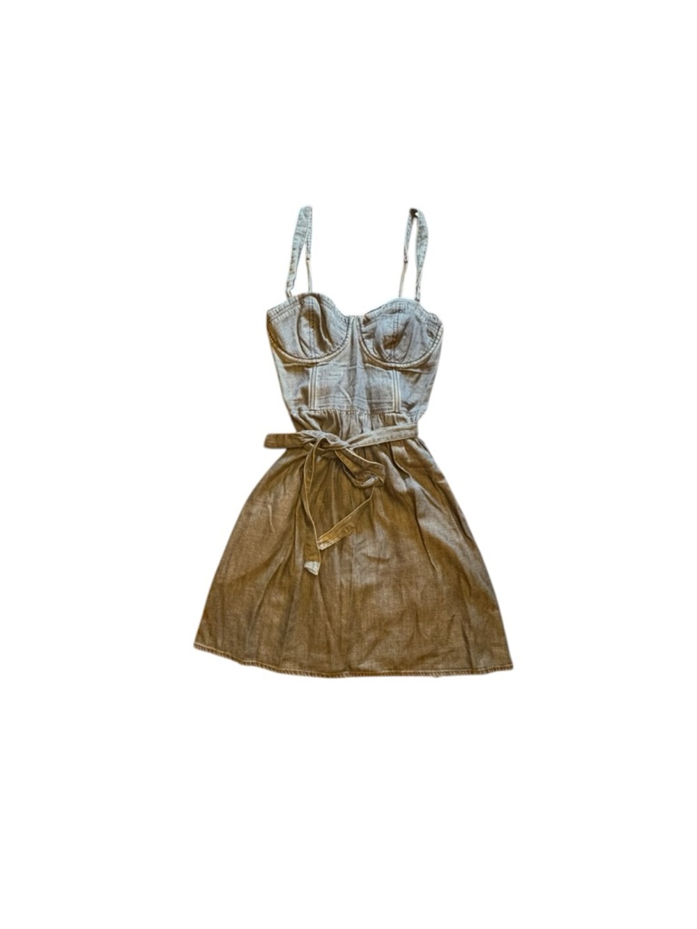 Abercrombie & Fitch Denim Belted Corset Jean Dress in Chambray - Picture 3 of 10
